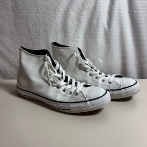 Converse Chuck Taylor All Star White High Top Leather Sneakers 111132